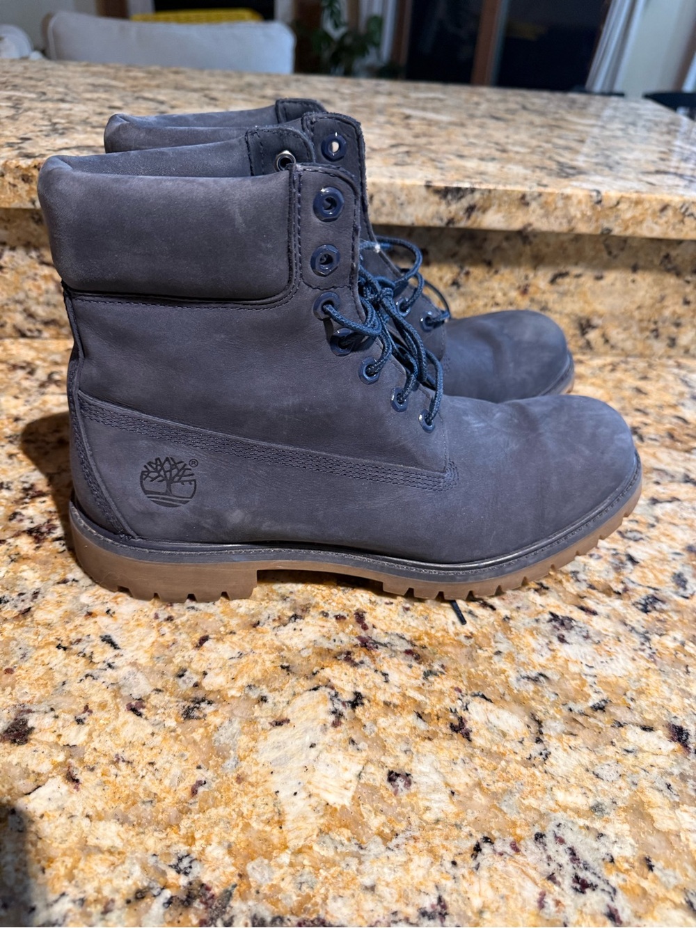 Timberland Men's Nubuck Lace-Up Boots in Blue Nubuck
